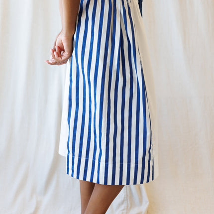 Sail Away Cotton Striped Midi Skirt