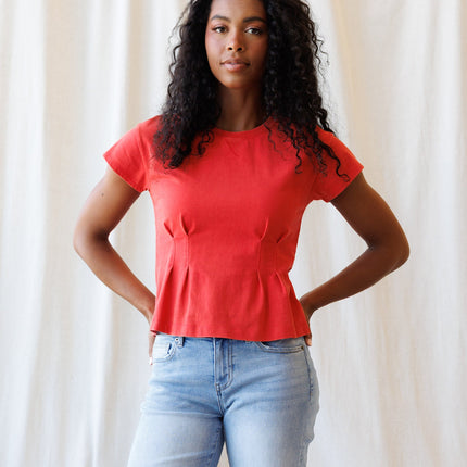 Pretty Sporty Cotton Pleated Tee