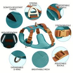 Heavy-Duty Adjustable No-Escape Dog Harness for Medium & Large Breeds – Comfortable, Padded & Durable
