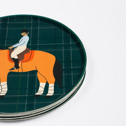 Equestrian Horse Dessert Plates — 7 Inch, 12-Pack
