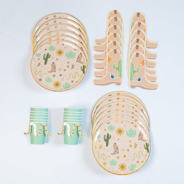 Western Party Tableware Set for 12 — 36 Pieces