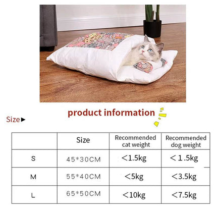 Removable Dog & Cat Bed – Convertible Sleeping Bag & Mat | Winter Warm Pet Sofa Cushion Nest