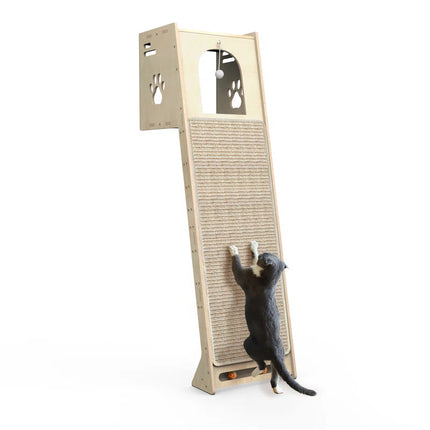 Luxury Wall-Mounted Cat Climbing Tower with Scratching Mat & Perch – Max & Rex Approved