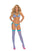 Striped String Bra, Tie Side Thong And Matching Stockings