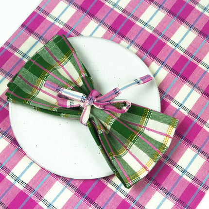 San Andres Gingham Forest & White Napkins