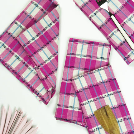 San Andres Gingham Pink & White Napkins
