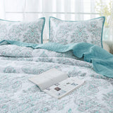 Kasentex 100% Cotton Summer Ultra Soft Floral Design 3 Piece Reversible Bedding Set, Room Decor, Graduation Gifts