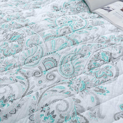Kasentex 100% Cotton Summer Ultra Soft Floral Design 3 Piece Reversible Bedding Set, Room Decor, Graduation Gifts