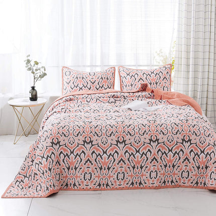 Kasentex 100% Cotton Summer Ultra Soft Floral Design 3 Piece Reversible Bedding Set, Room Decor, Graduation Gifts