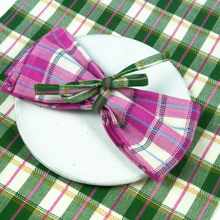 San Andres Gingham Pink & White Napkins