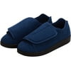 Silverts Men's Double-Extra Wide Slip-Resistant Slippers for Seniors — Navy/Black, Size 12