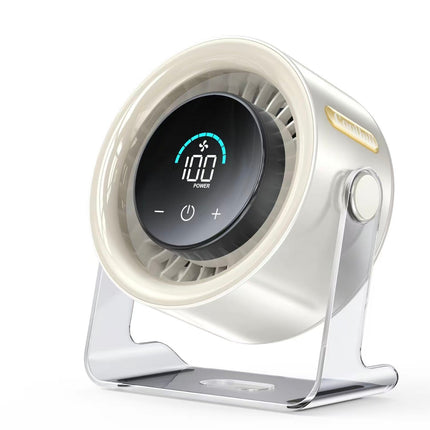 TurboCool Desk Fan | 100-Speed Rechargeable Fan with Digital Display & 4000mAh Battery