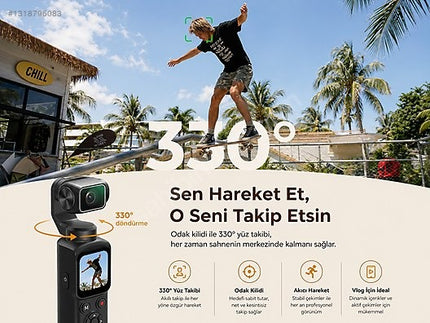 4K Vlog Camera with 330° AI Tracking & Selfie Lens