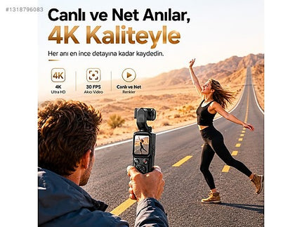 4K Vlog Camera with 330° AI Tracking & Selfie Lens