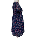 Old Navy Womens Fit & Flare Dress — Pre-Owned, Size Medium (Navy Blue Floral)