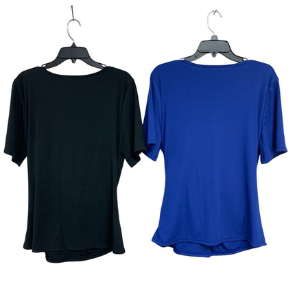 Lot of 2 Shein Curve Ribbed Deep V-Neck Faux Wrap Tops — Pre-Owned, Size 1X