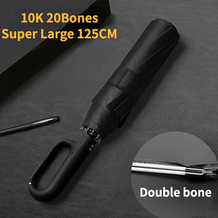 Windproof 20-Rib Folding Umbrella | Automatic, Reinforced, Stylish Grip