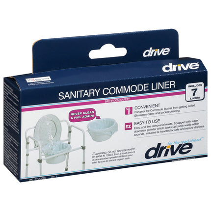 Drive Medical® Commode Pail Liners – Disposable with Absorbent Pad