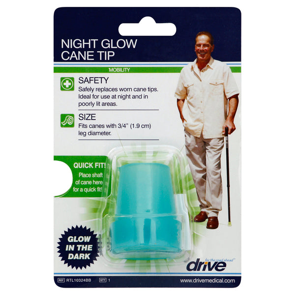 Drive Medical Glow-In-The-Dark Cane Tip 3/4" Blue