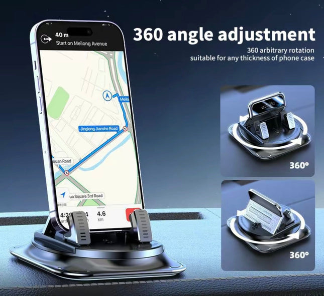 360° Car Phone Mount | Universal Dashboard Suction Mount for iPhone & Android
