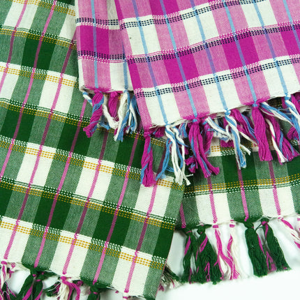 San Andres Gingham Forest & White Kitchen Towel