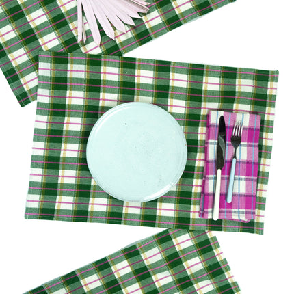 San Andres Gingham Forest & Ivory Placemat