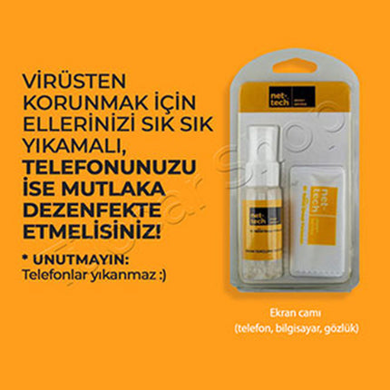 net-tech Ekran Temizleme Solüsyonu Seti