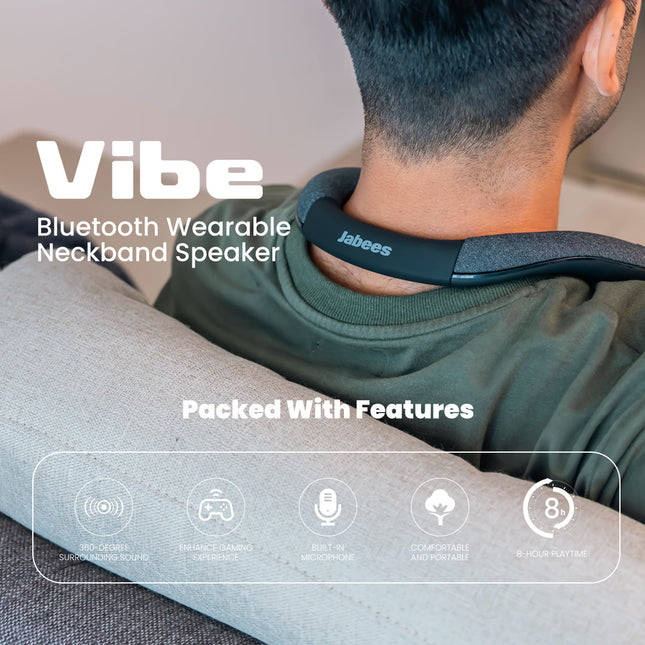 Vibe Bluetooth Neckband Speaker - 360° Sound & Gaming Audio