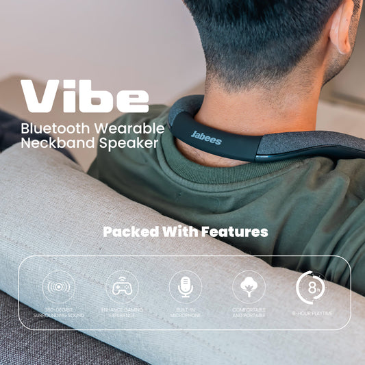 Vibe Bluetooth Neckband Speaker - 360° Sound & Gaming Audio