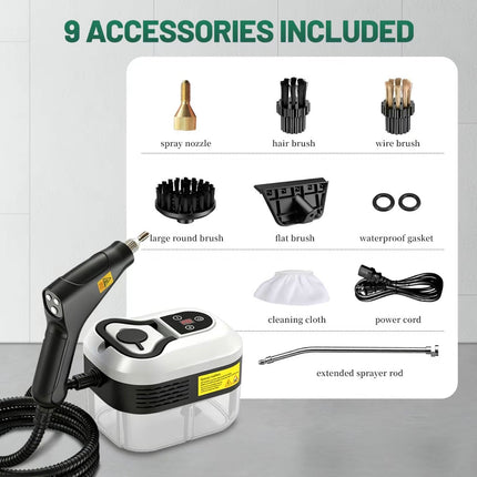 TurboSteam Portable Cleaner | 6-Level Adjustable Handheld High-Temperature Steamer