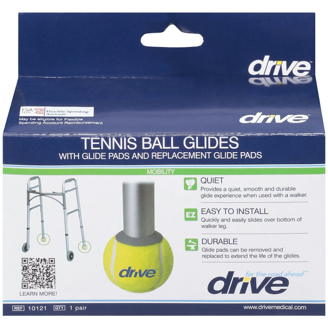 Drive Medical Walker Rear Tennis Ball Glides (With Replacement Pads)