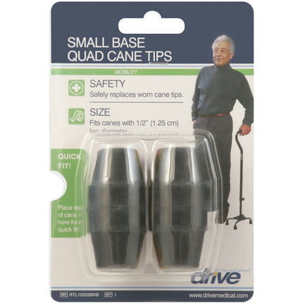 Drive Medical Small Base Quad Cane Tips – Black