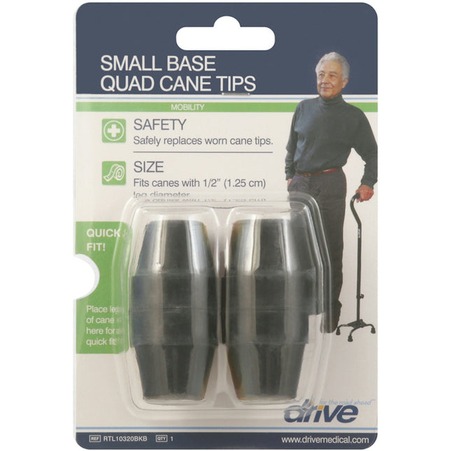 Drive Medical Small Base Quad Cane Tips – Black