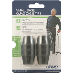 Drive Medical Small Base Quad Cane Tips – Black
