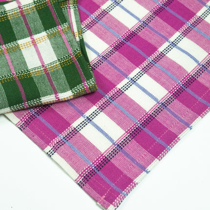 San Andres Gingham Pink & White Table Runner