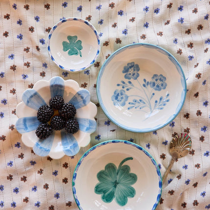 Rice By Rice Ceramic Bowl with Hand Painted Good Luck Clover — 11.8 oz