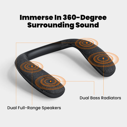 Vibe Bluetooth Neckband Speaker - 360° Sound & Gaming Audio
