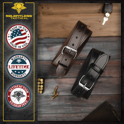 Steel Core Leather Gun Belt 1.25” – Made in USA