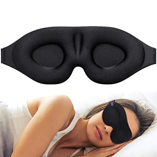 3D Contoured Sleep Eye Mask | Total Blackout, Zero Eye Pressure & Breathable Fabric