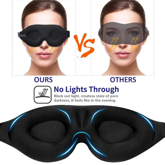 3D Contoured Sleep Eye Mask | Total Blackout, Zero Eye Pressure & Breathable Fabric