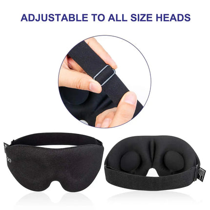 3D Contoured Sleep Eye Mask | Total Blackout, Zero Eye Pressure & Breathable Fabric