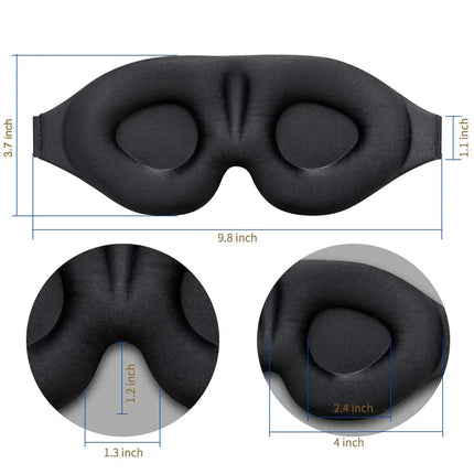 3D Contoured Sleep Eye Mask | Total Blackout, Zero Eye Pressure & Breathable Fabric