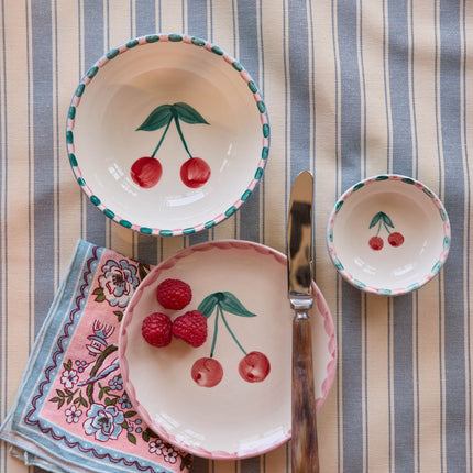 Rice By Rice Ceramic Bowl with Hand Painted Cherry — 11.8 oz