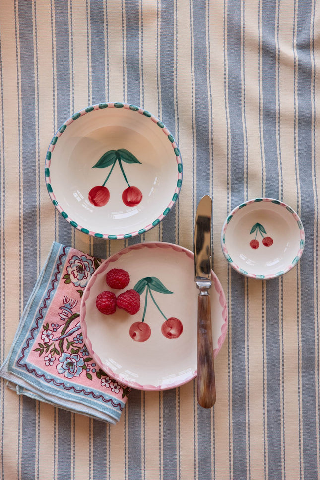 Rice By Rice Ceramic Bowl with Hand Painted Cherry — 11.8 oz