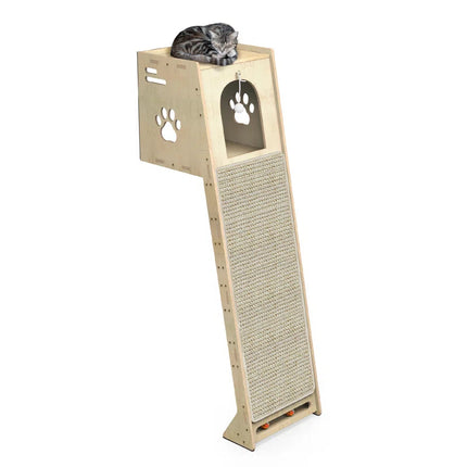 Luxury Wall-Mounted Cat Climbing Tower with Scratching Mat & Perch – Max & Rex Approved