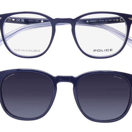 Police Vplf02 Groove 2 Clip-On Eyeglasses