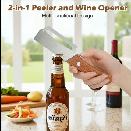 DualEdge Pro Peeler Set | 2-in-1 Stainless Steel Peeler with Built-In Bottle Opener