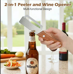 DualEdge Pro Peeler Set | 2-in-1 Stainless Steel Peeler with Built-In Bottle Opener