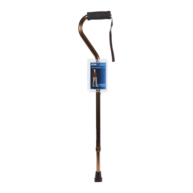 Drive Medical Adjustable Walking Cane With  Foam Grip Offset Handle  Bronze Crackle