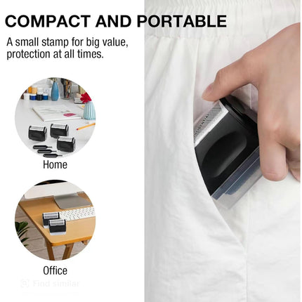 InfoGuard Privacy Roller Stamp | 2-Pack Identity Protection Stamp with 100m Roll
